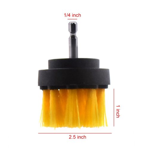 Generic Electric Drill Brush Power Scrubber Brush Set For Bathroom Drill Scrubber  Brush For Cleaning Cordless Drill Kit Scrub Brush Set-1pcs 2inch Yellow