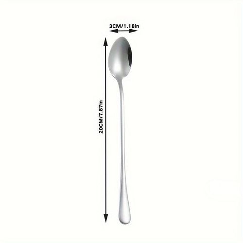 Generic 4PCS Coffee Spoon Long Handle Ice Creams Dessert Tea Spoon For Picnic Drinkware Tableware Kitchen Set Supply - image 4
