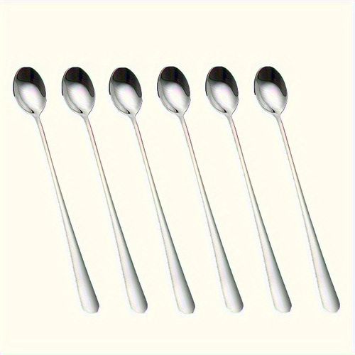 Generic 4PCS Coffee Spoon Long Handle Ice Creams Dessert Tea Spoon For Picnic Drinkware Tableware Kitchen Set Supply - image 5