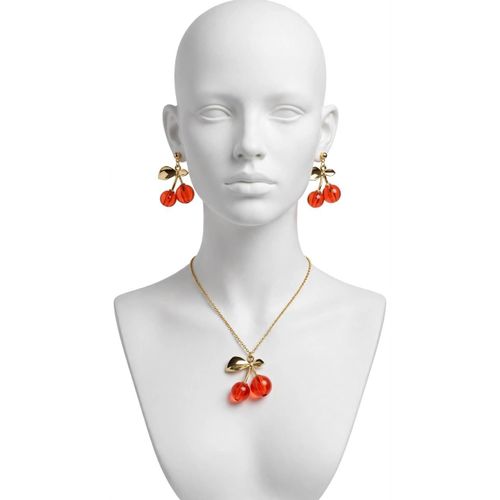 Steel Stylish Cherry Design Necklace & Earrings Set