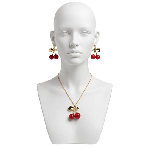 Steel Stylish Cherry Design Necklace & Earrings Set - image 2