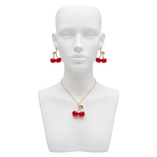 Steel Stylish Cherry Design Necklace & Earrings Set - image 3
