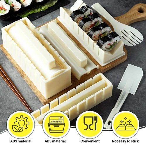 DIY Sushi Making Kit with Complete Sushi Set,Plastic Sushi Maker Set with 8  Shapes Rice Roll Mold Heart/Square/Triangle/Round - AliExpress