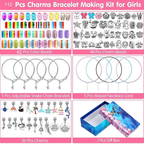 DIY Charms Bracelet Making Set Spacer Beads Pendant Accessories For  Bracelet Necklace Jewelry Making Creative Children Gifts