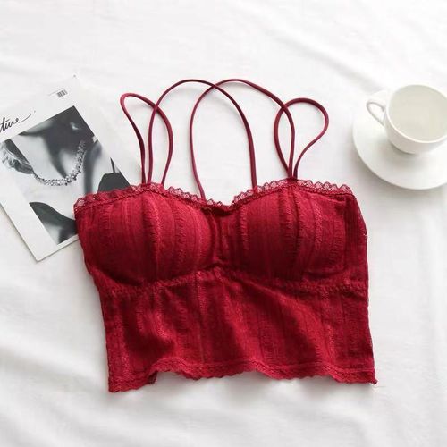 Women Ladies Fashion Lace Flower Vest Bra Crop Tank Top Underwear