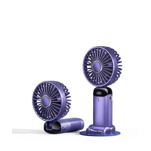 Generic Portable Rechargeable Handheld Mini Fan - 90° Adjustable with Led Display