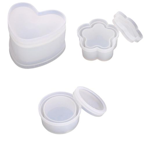 3pcs Silicone Resin Molds With Lid, Jewelry Storage Box Epoxy