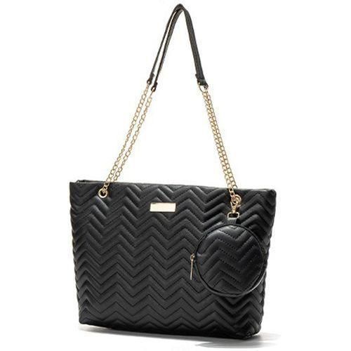product_image_name-Fashion-2 PCS Women Bags Ladies Bag Handbags Purse Shoulder Bag Tote Black-4