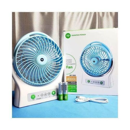 product_image_name-Dp-Rechargeable Table / Table Fan - Electric Air Cooling Rechargeable Fan + LED Light ( 7605 )-2