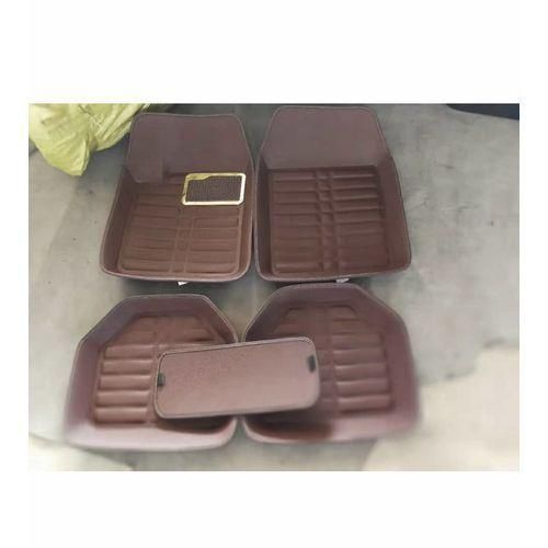 Generic Universal Car Leather Foot Mat Brown