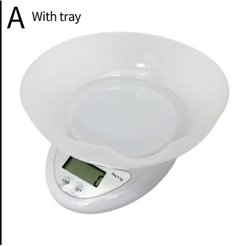 Easy measure digital kitchen scale with food tray