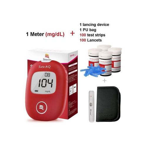 Blood Glucose Monitor Kit, Diabetes Testing Kit with 100 Test Strips and  100 Lancets Blood Sugar Test Kit with Lancing Device, Portable Blood Glucose  Meter for Home Use 