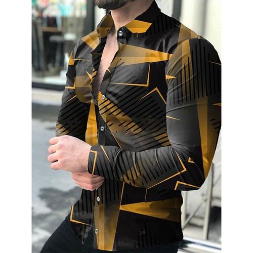 Fashion turndown collar top printed long sleeve coat