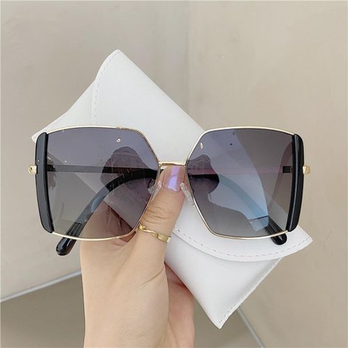 Generic Trendy Square Sunglasses Big Frame Glasses Fishing Green