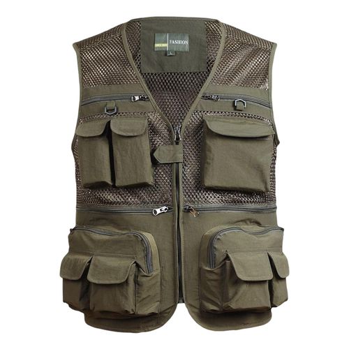 Generic Outdoor Fishing Vests Quick Dry Breathable Multi 4XL Green