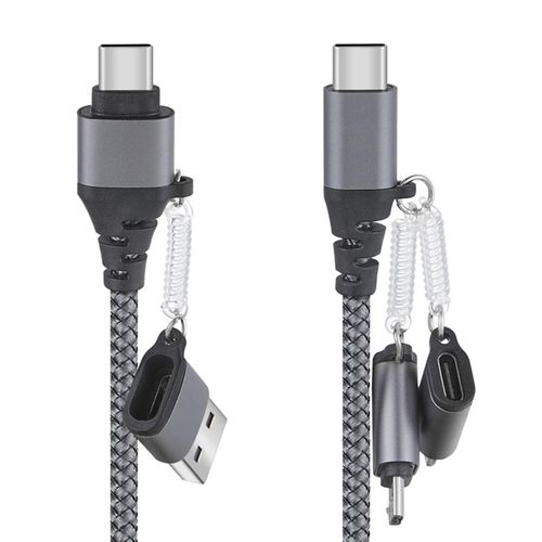 Generic 5-in-1 Fast Charging USB Cable Nylon Braided Charging Cable for Laptop iPad - image 8