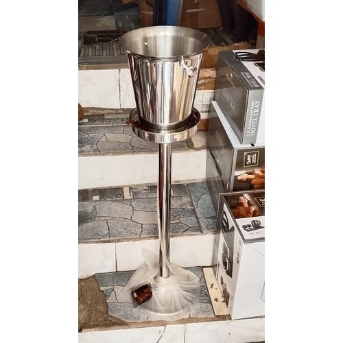 Generic Stainless steel 5 litres wine ice bucket with stand