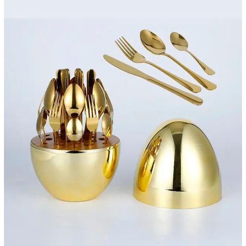 Generic 24pcs cutlery set egg shape