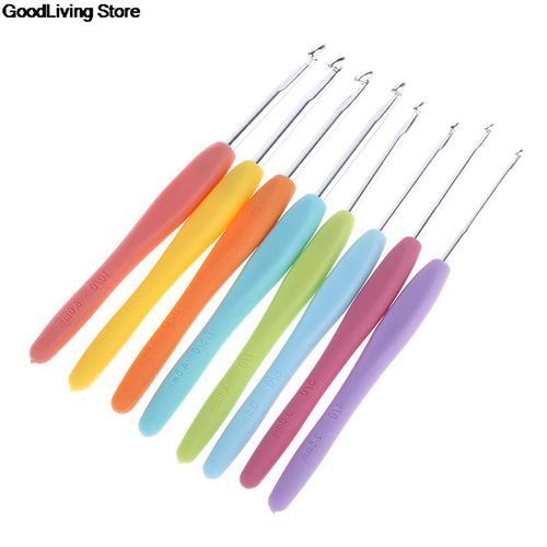367A 7 Pieces Huge Plastic Handle Crochet Hooks Set Large Size 7mm-20mm  Colorful Sweater Knitting Needles Yarn Sewing Tools - AliExpress