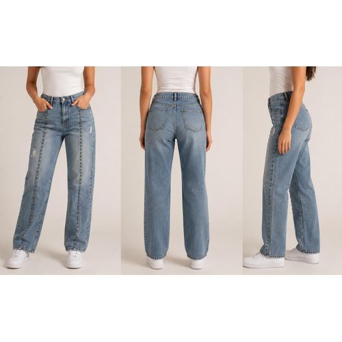 Fashion Studded Wide Leg Jeans - image 3