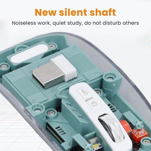 Generic Transparent 3 Mode Wireless Bluetooth Mouse Rechargeable Mouse Silent Mouse - image 3