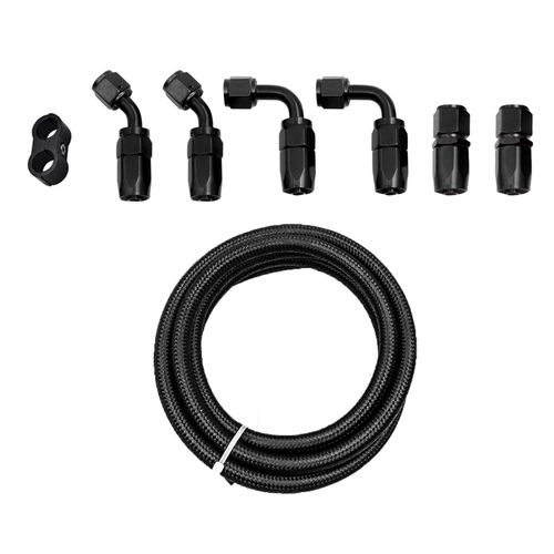 Generic 6AN Fuel Line Hose Kit Nylon Gas Hose End 3/8 Auto Parts