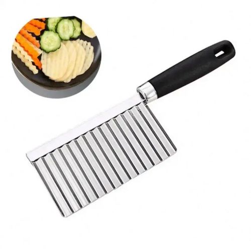 Generic Stainless Steel Crinkle Cutter Knife – Wavy Potato & Vegetable Slicer - image 2
