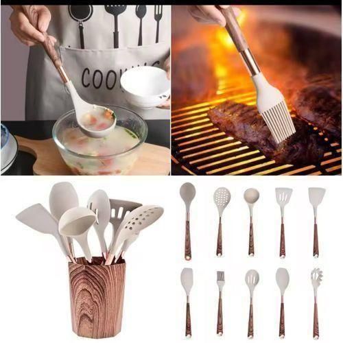 product_image_name-Generic-Silicone Cooking Spoon Set- High Quality Se-1