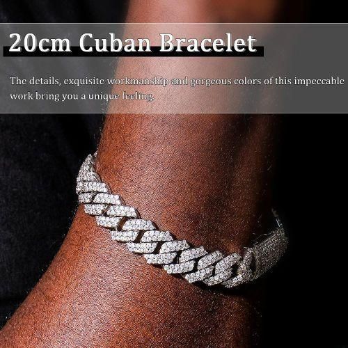 Fashion Cuban Iced Out Link Bracelet - Silver - image 3
