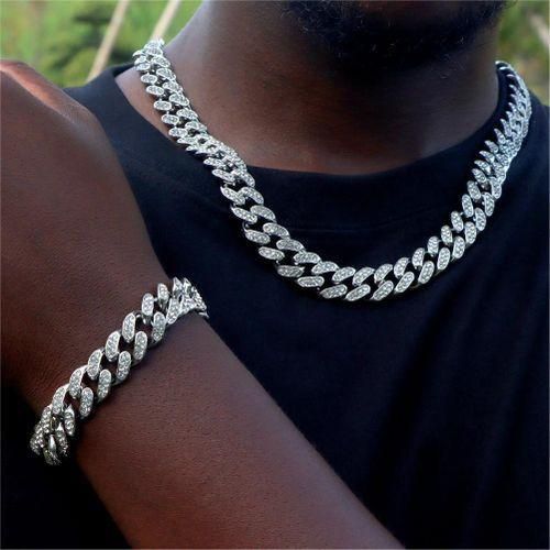 Fashion Cuban Iced Out Link Bracelet - Silver - image 5