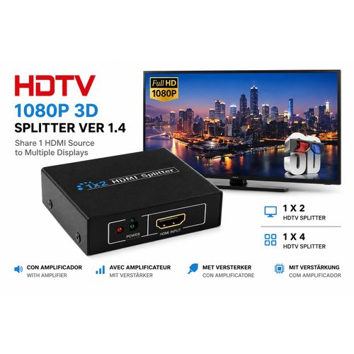 Generic 1080P HDMI Splitter Ver 1.4 – 1 Input to 2 Outputs
