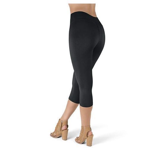 Fashion Ladies High Waist Thick Leggings - Black