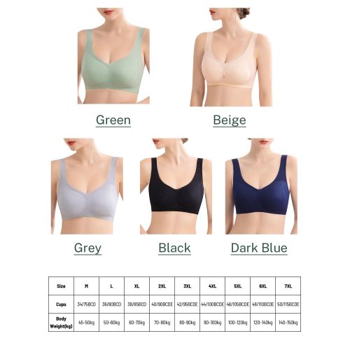 Generic Women Soft Bra Thin Padded No Underwire Plus Size Bras for Lounging  Sleeping Yoga