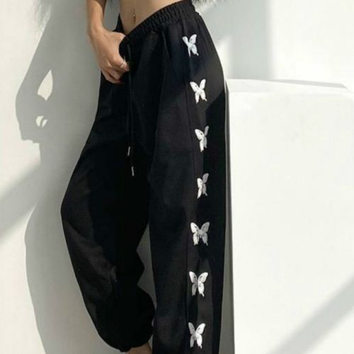 Fashion Harem Pants Women Winter Butterfly Cartoon Plus Size 3xl Drawstring  Hot Pants
