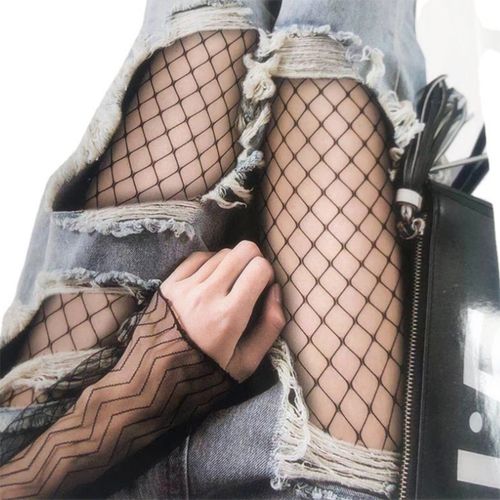 Fashion (style 2)Women High Waist Fishnet Stockings Mesh Club Tights Panty  Knitting Net Pantyhose Rip BEA