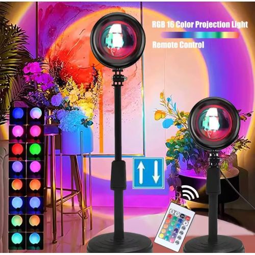 product_image_name-Generic-Rainbow Glow Sunset Night Light Projector - Vibrant Bedroom Lamp & Tiktok Wall Display -1