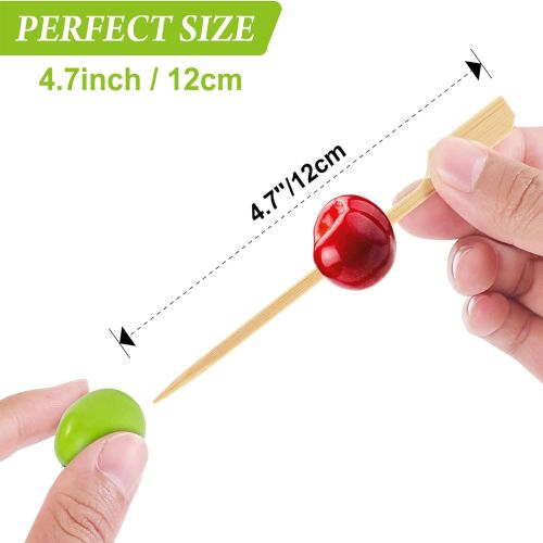 Generic 200 PCS Bamboo Skewers for Appetizers, 12cm Toothpicks, Cocktail Picks - image 3