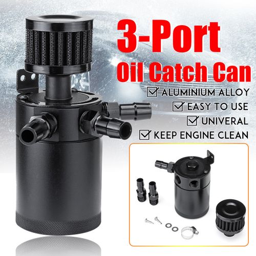 Universal Aluminum Oil Catch Tank Can Reservoir Tank + Breather Filter