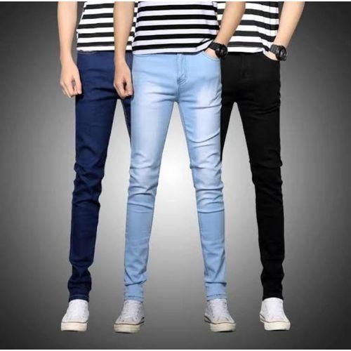 product_image_name-Fashion-3 In 1 Smart STOCK Jeans For Men- Black/Blue/Wash Blue-1