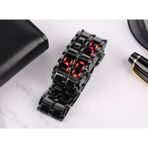 product_image_name-Fashion-Luxury Black Full Metal Digital Lava Wrist Watch- Unisex-6