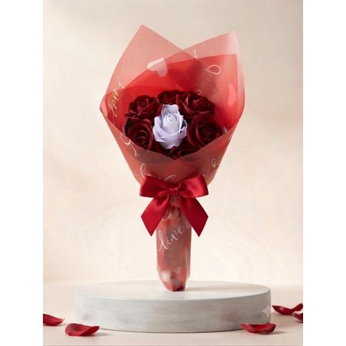 Genera 7 headed Roses Flowers with wrap