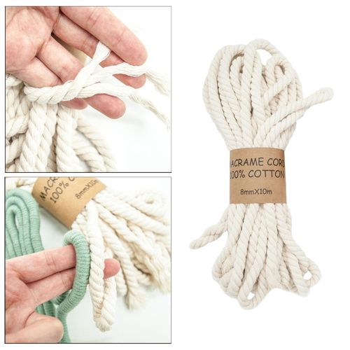 Generic Macrame Cord 8mmx11Yards Cotton Macrame Rope For Crafts Knitting