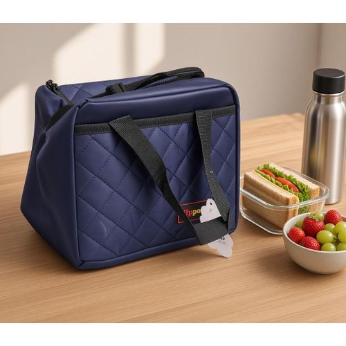Hippo Navy Blue Quilted Insulated Lunch Cooler Bag - image 5