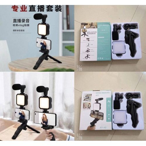 product_image_name-Generic-Video Making Kit- Led Light, Microphone And Tripod Stand-1