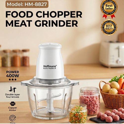 Hoffmans   2.5L Electric Food Chopper & Meat Grinder - 400W Multi-Functional Kitchen Processor