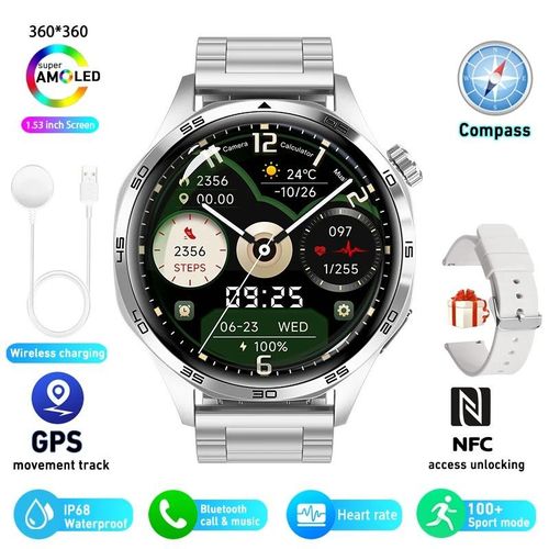 product_image_name-Generic-GPS NFC Smartwatch Men 360*360 AMOLED Screen Heart rate IP67 Waterproof Man Smart Watch-1