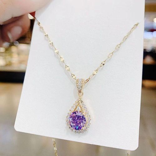 product_image_name-Fashion-Purple zircon teardrop pendant necklace-8