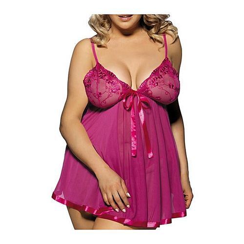 Women's Sexy Lingerie Sleepwear Satin Silk Babydoll Mesh Lace