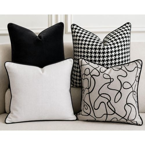 Generic 18 X 18 Inch Monochrome Themed Throw Pillow X 4