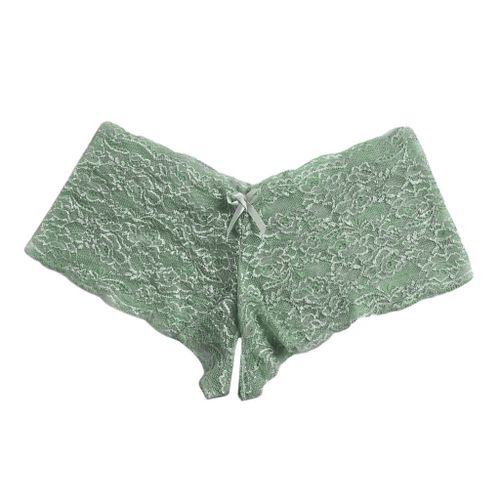 Fashion Sexy Lingerie Erotic Crotchless G String Sexy Lace S For Women Plus  Size Transparent Lace Underwear Bowknot Briefs Green